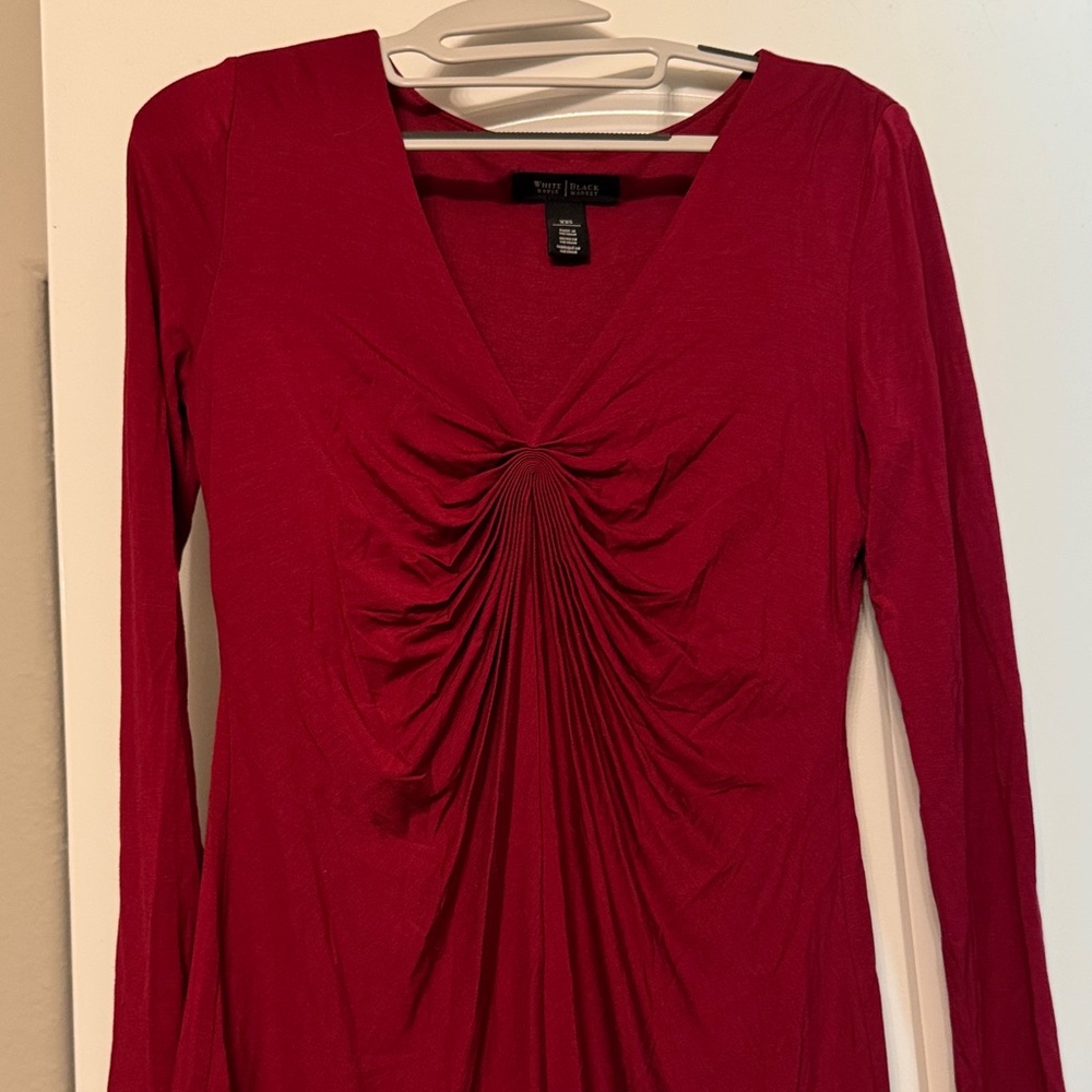 White House Black Market Deep Red Top long sleeve XXS